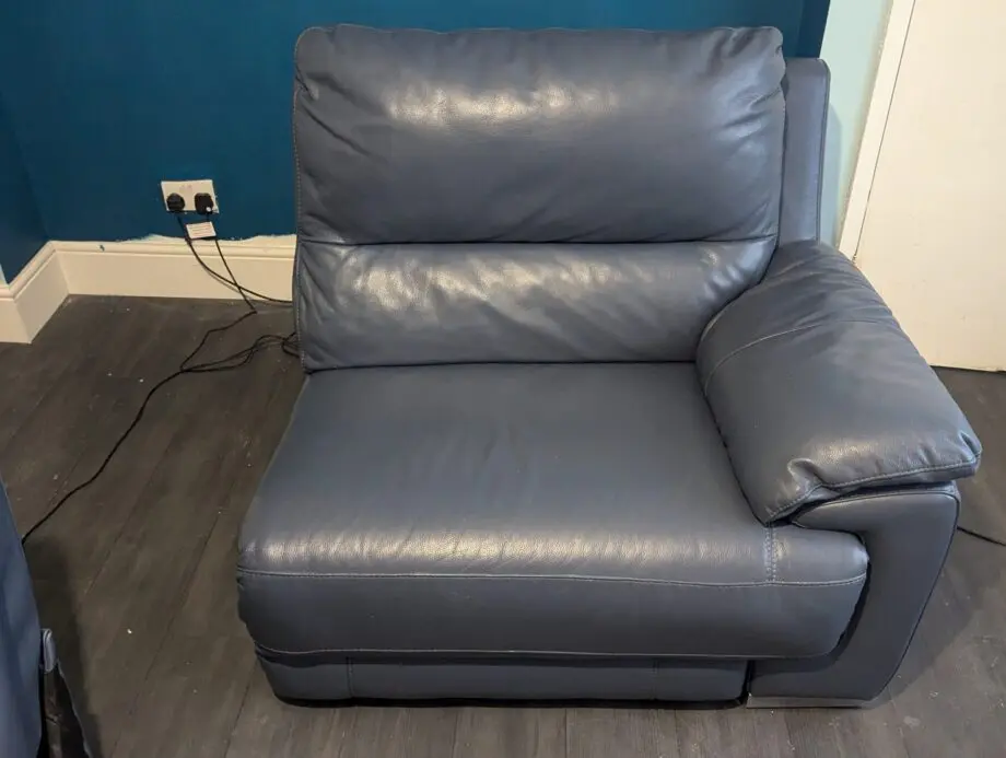 DFS New Falcon 3 seater powered recliner in Denim blue
