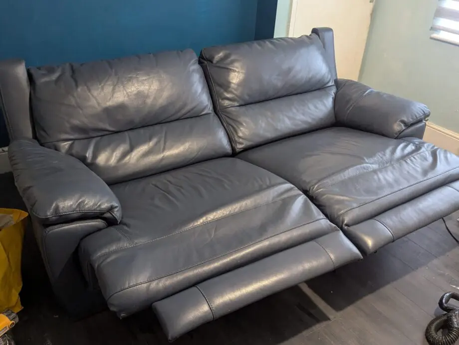 DFS New Falcon 3 seater powered recliner in Denim blue