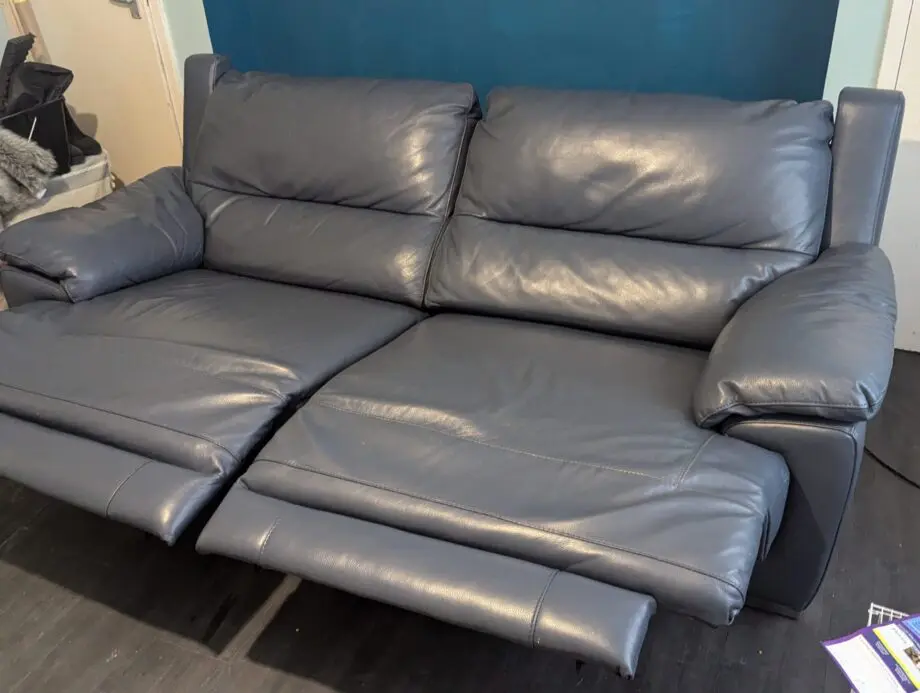 DFS New Falcon 3 seater powered recliner in Denim blue