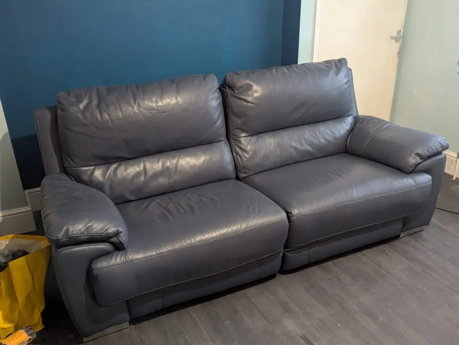 DFS New Falcon 3 seater powered recliner in Denim blue