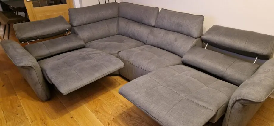 Sofolgy corner double power recliner sofa with double power headrest