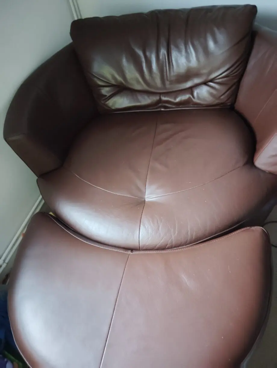 Dark brown spinning cuddle chair