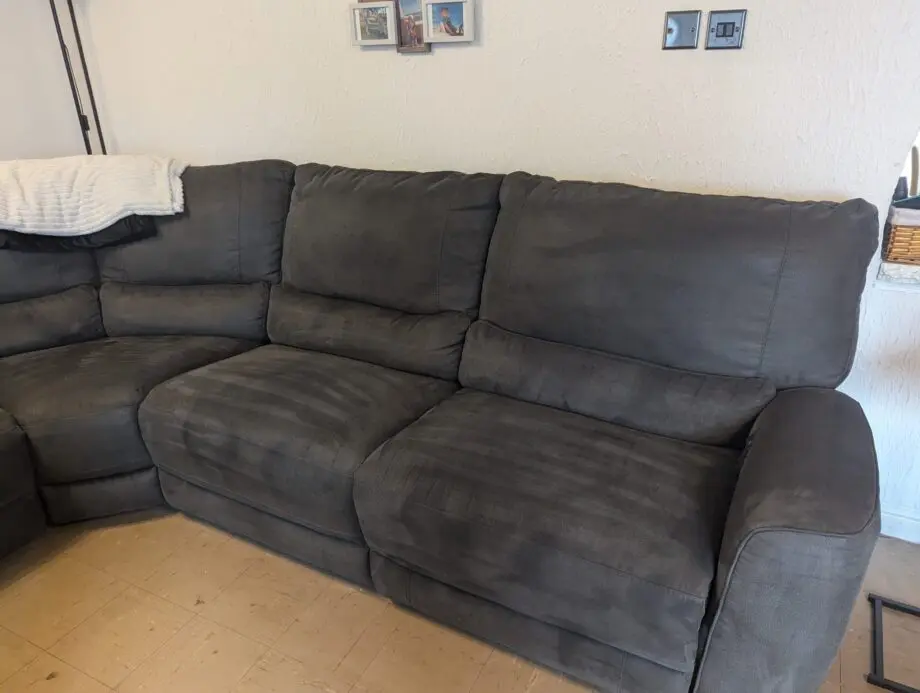 FABB FURNITURE NIMBUS CHARCOAL GREY POWER RECLINER CORNER SOFA