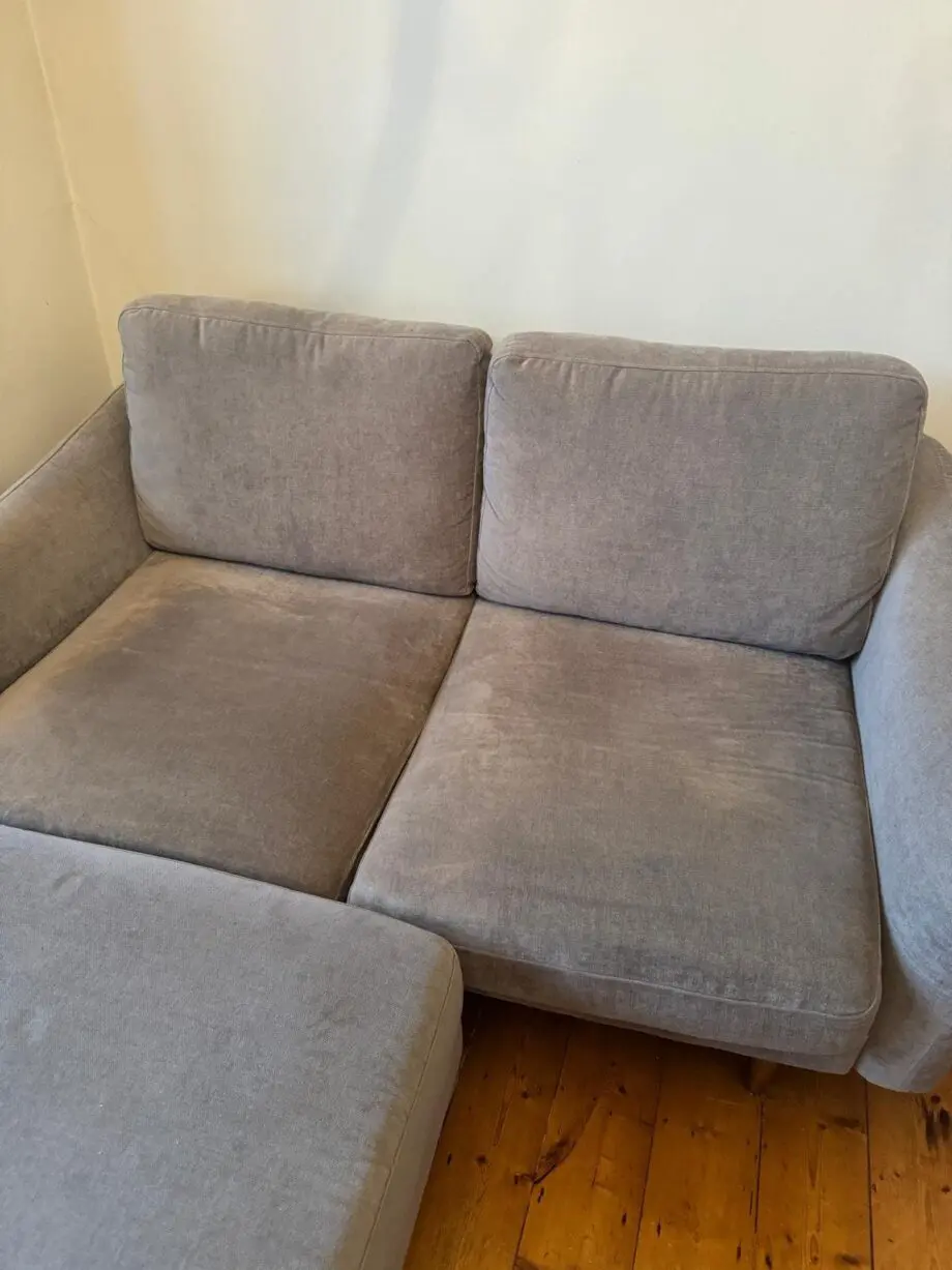 SNUG two-seater "Rebel" gray sofa with ottoman