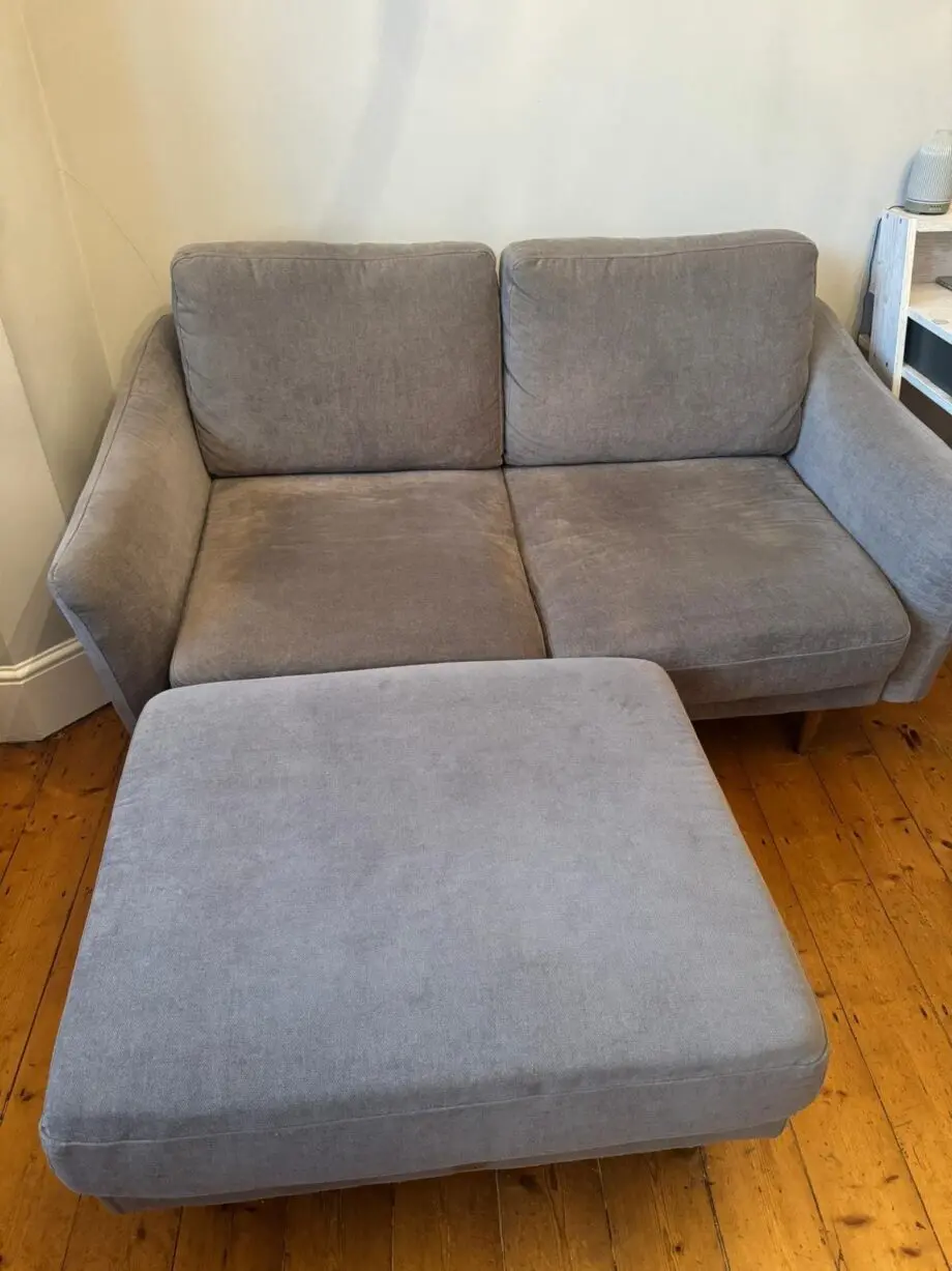 SNUG two-seater "Rebel" gray sofa with ottoman