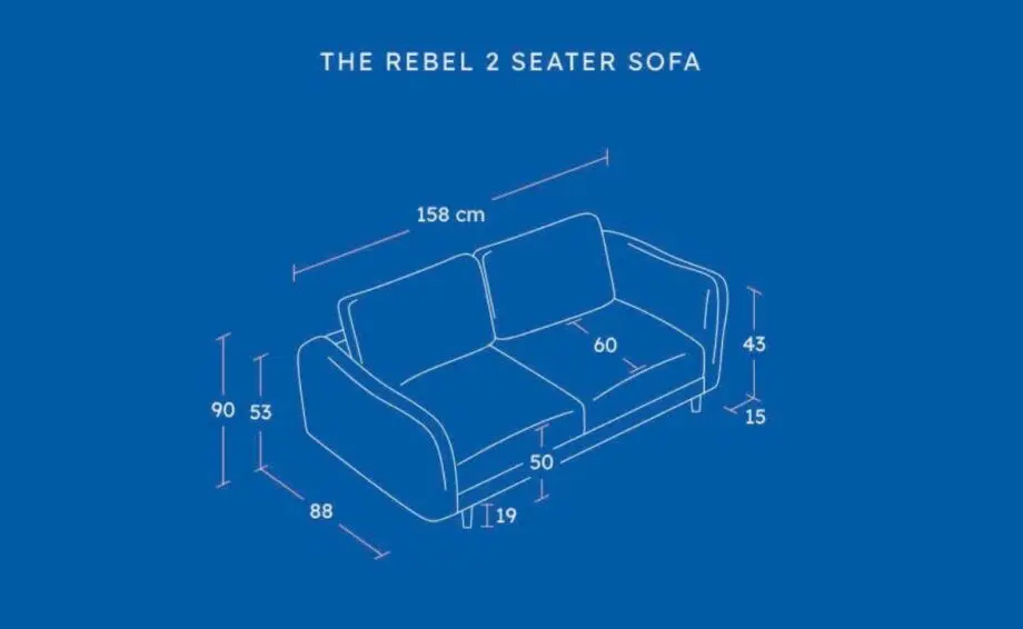 SNUG two-seater "Rebel" gray sofa with ottoman
