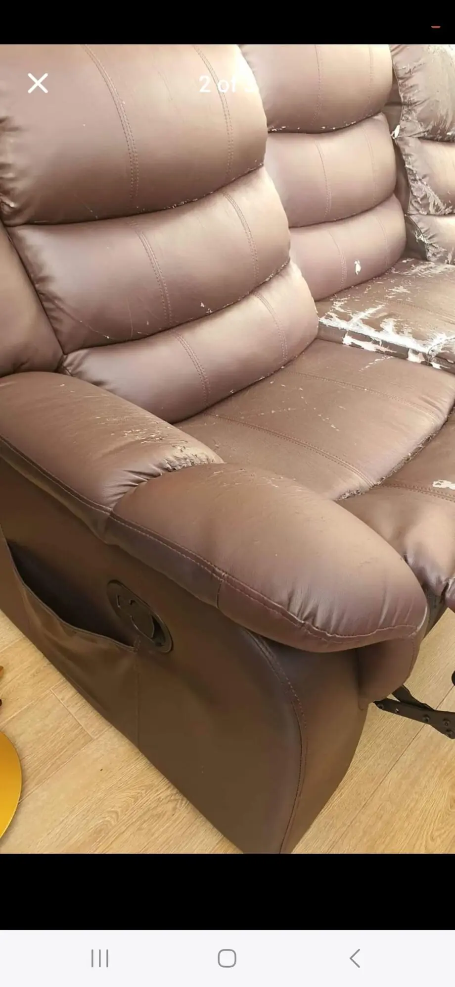 3 seater recliner sofa dark brown Need to go ASAP