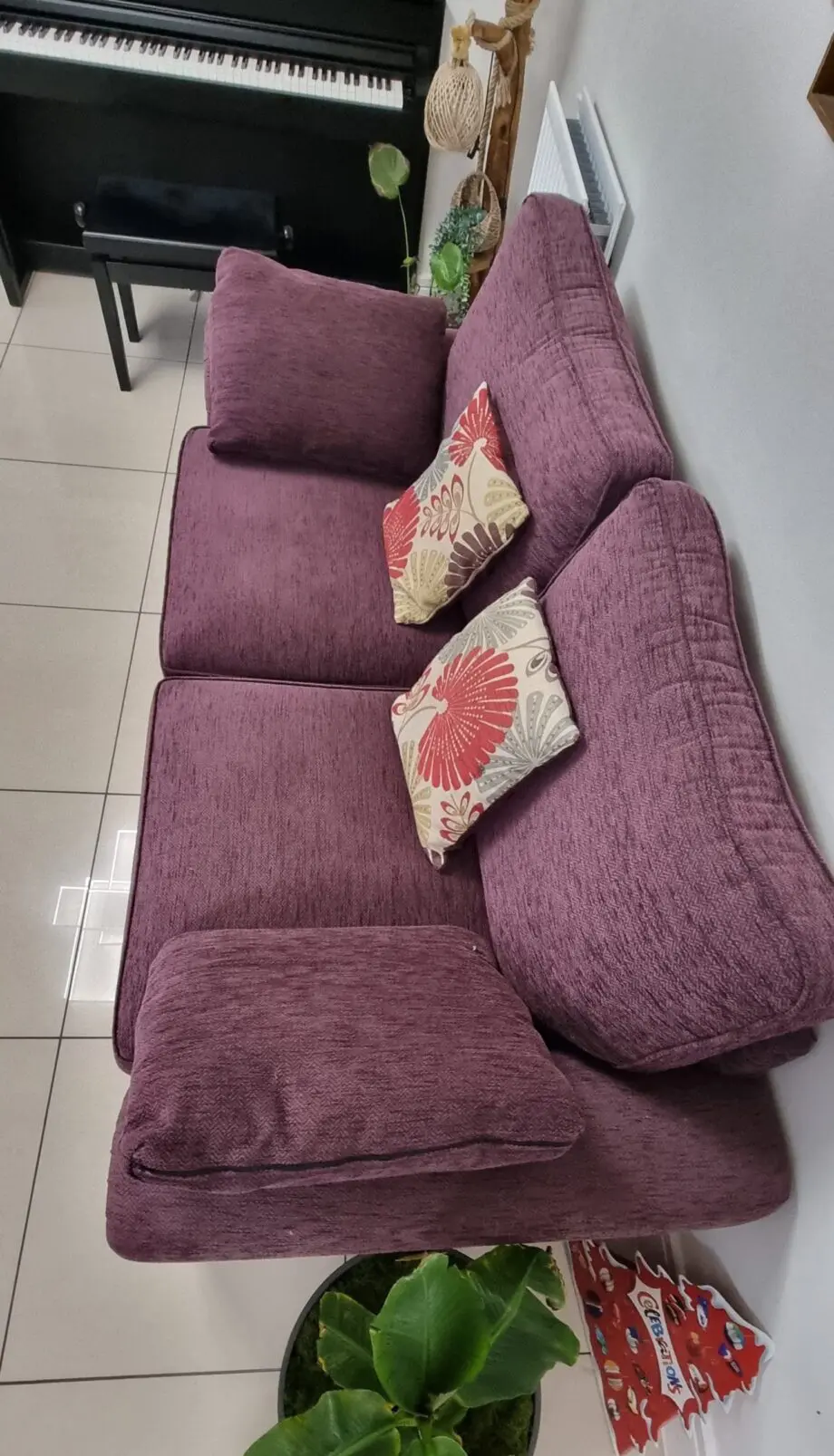 Scs Westwood fabric 3 seater sofa maroon