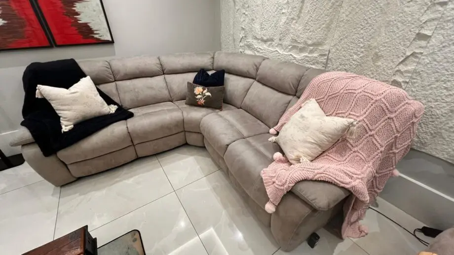 Moreno Fabric Power Recliner Sofa and Power Headrests