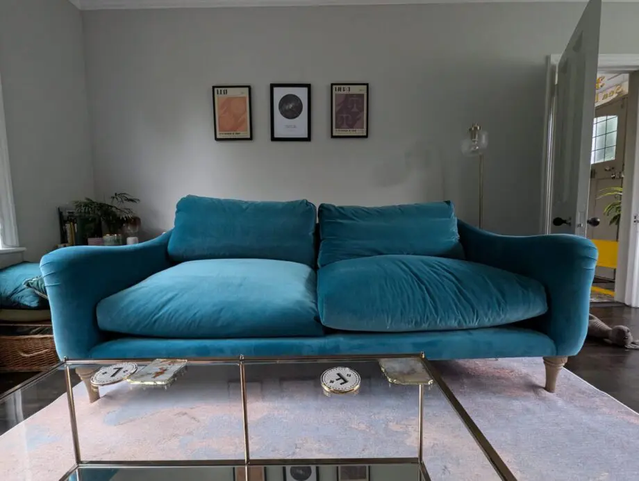 Loaf 3-seater “Bumpster” Sofa in Pacific Clever Velvet.
