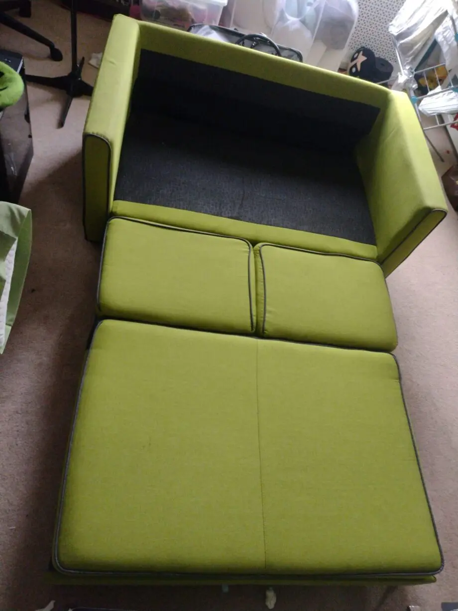 2 Seater Green Pull Out Sofa Bed