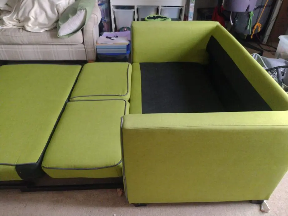 2 Seater Green Pull Out Sofa Bed