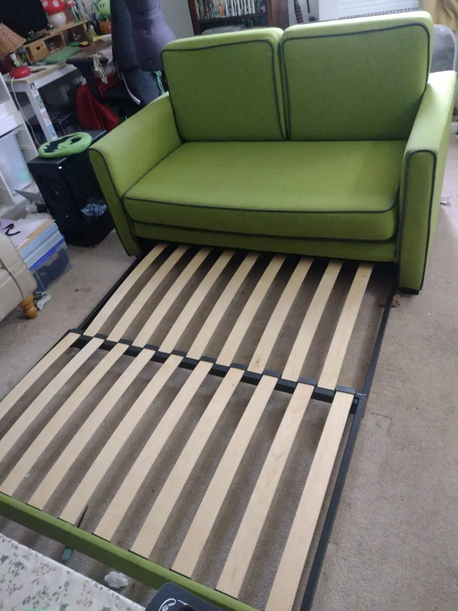 2 Seater Green Pull Out Sofa Bed