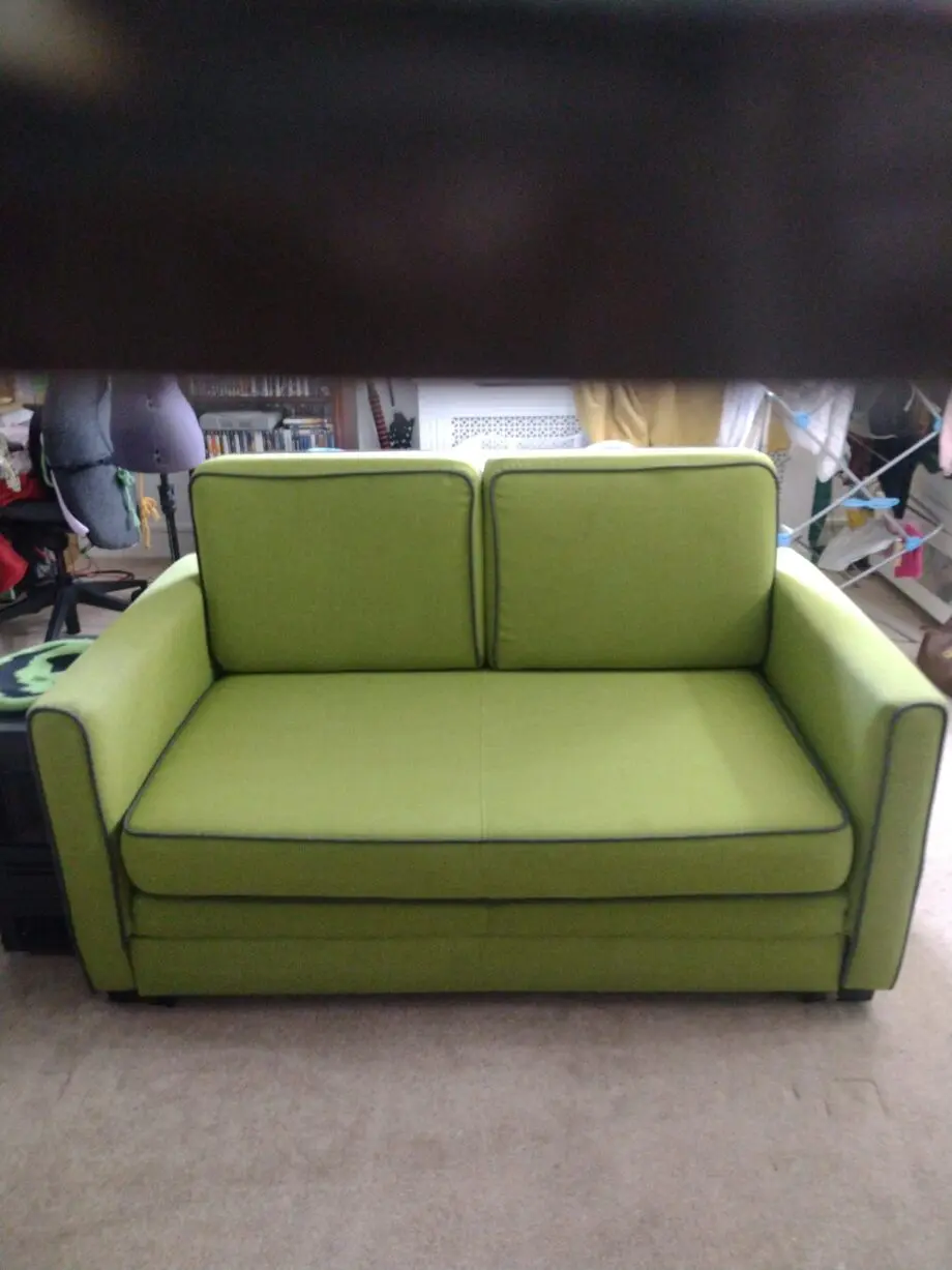 2 Seater Green Pull Out Sofa Bed