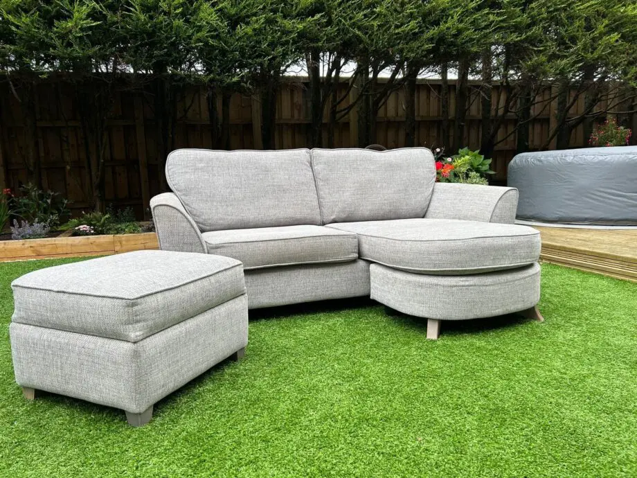 DFS sofa, Fenton 3 seater L shape, colour silver
