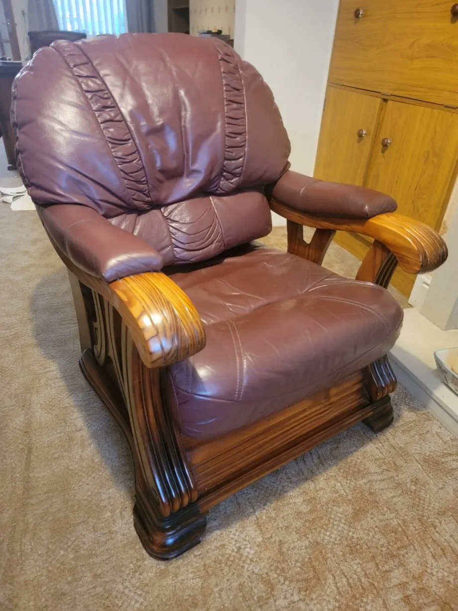 Three Piece oxblood 3 seater suite
