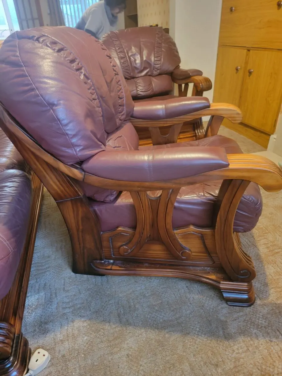 Three Piece oxblood 3 seater suite