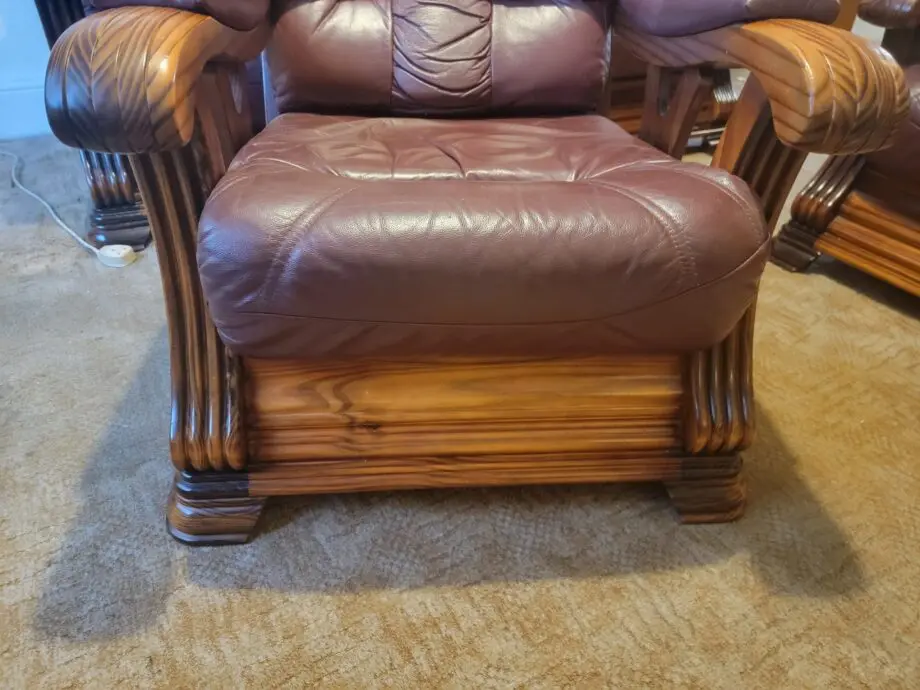 Three Piece oxblood 3 seater suite