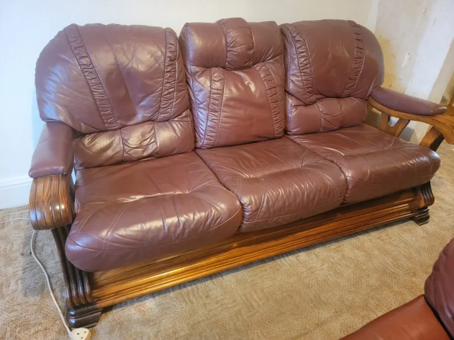 Three Piece oxblood 3 seater suite