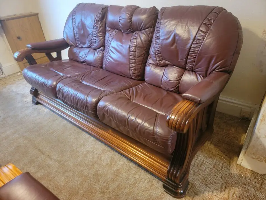 Three Piece oxblood 3 seater suite