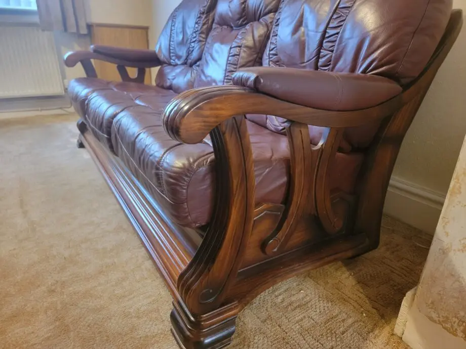 Three Piece oxblood 3 seater suite