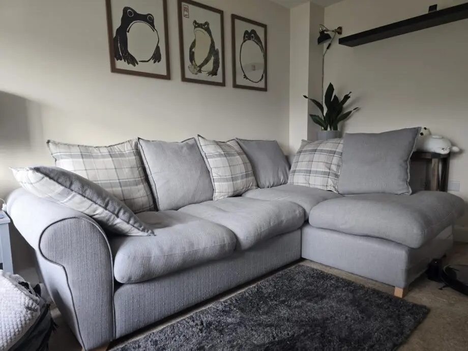 DFS Owen Pillow Back Left Hand Facing Arm Corner Sofa - Cotswold Ash Combination