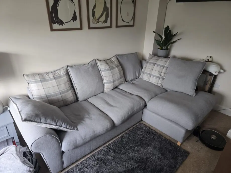 DFS Owen Pillow Back Left Hand Facing Arm Corner Sofa - Cotswold Ash Combination