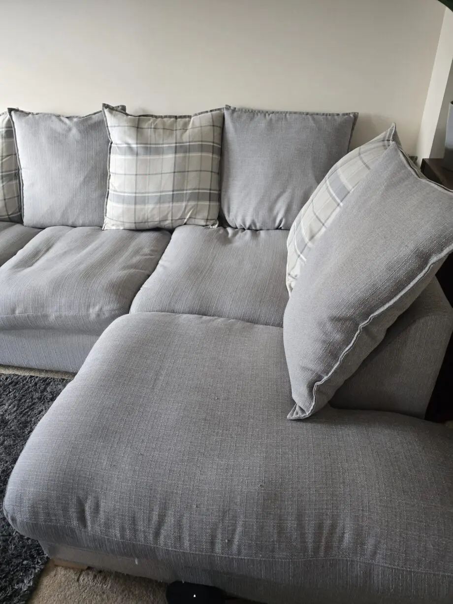 DFS Owen Pillow Back Left Hand Facing Arm Corner Sofa - Cotswold Ash Combination