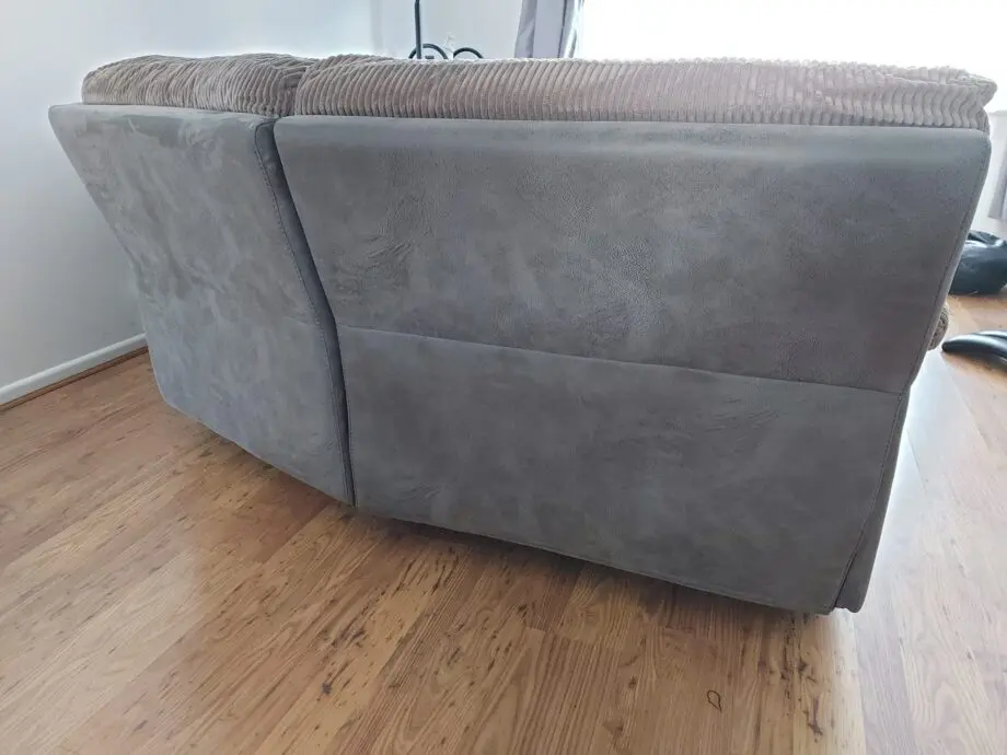 Harveys Arlington corner sofa storm/grey corduroy / manual recliner