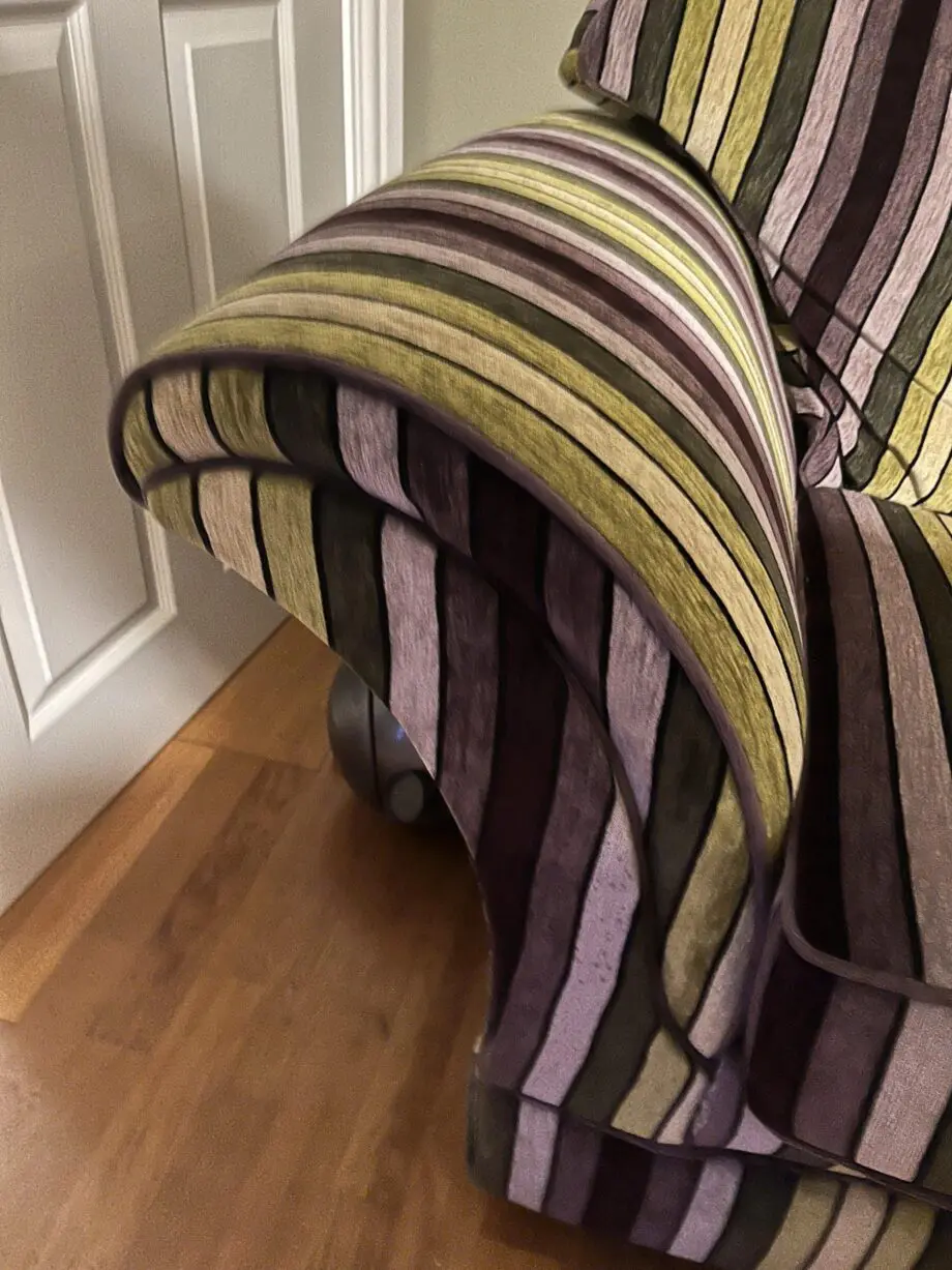 Italian Stripe large 2 seater sofa (purple, green and cream)
