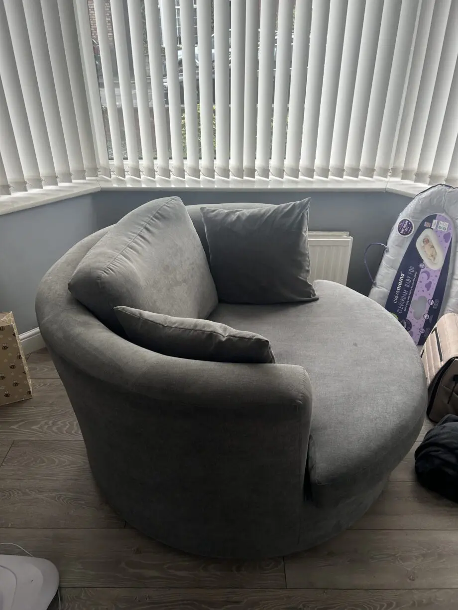 Large Grey Swivel Chair