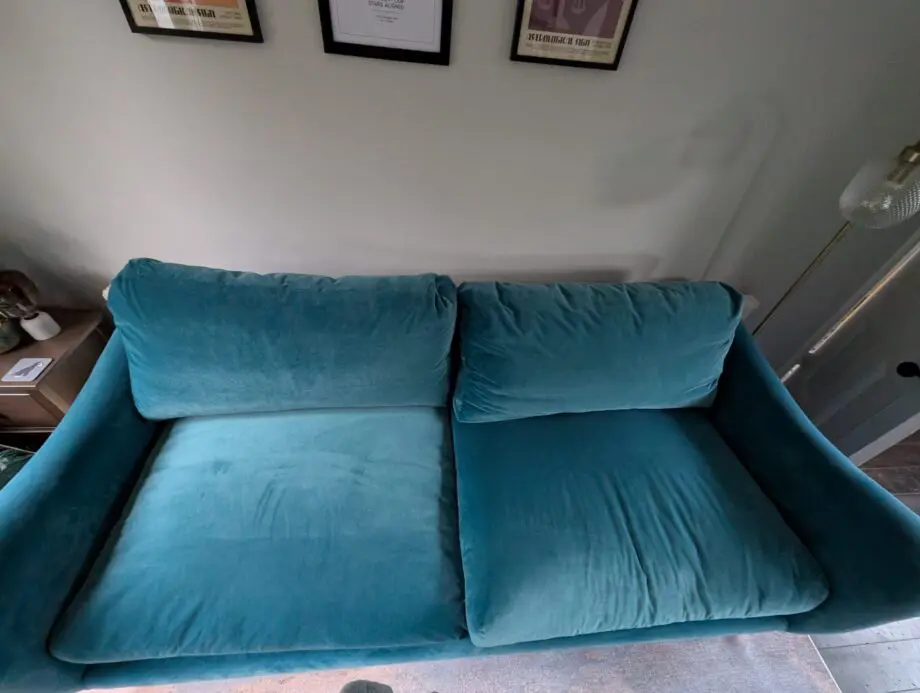 Loaf 3-seater “Bumpster” Sofa in Pacific Clever Velvet.