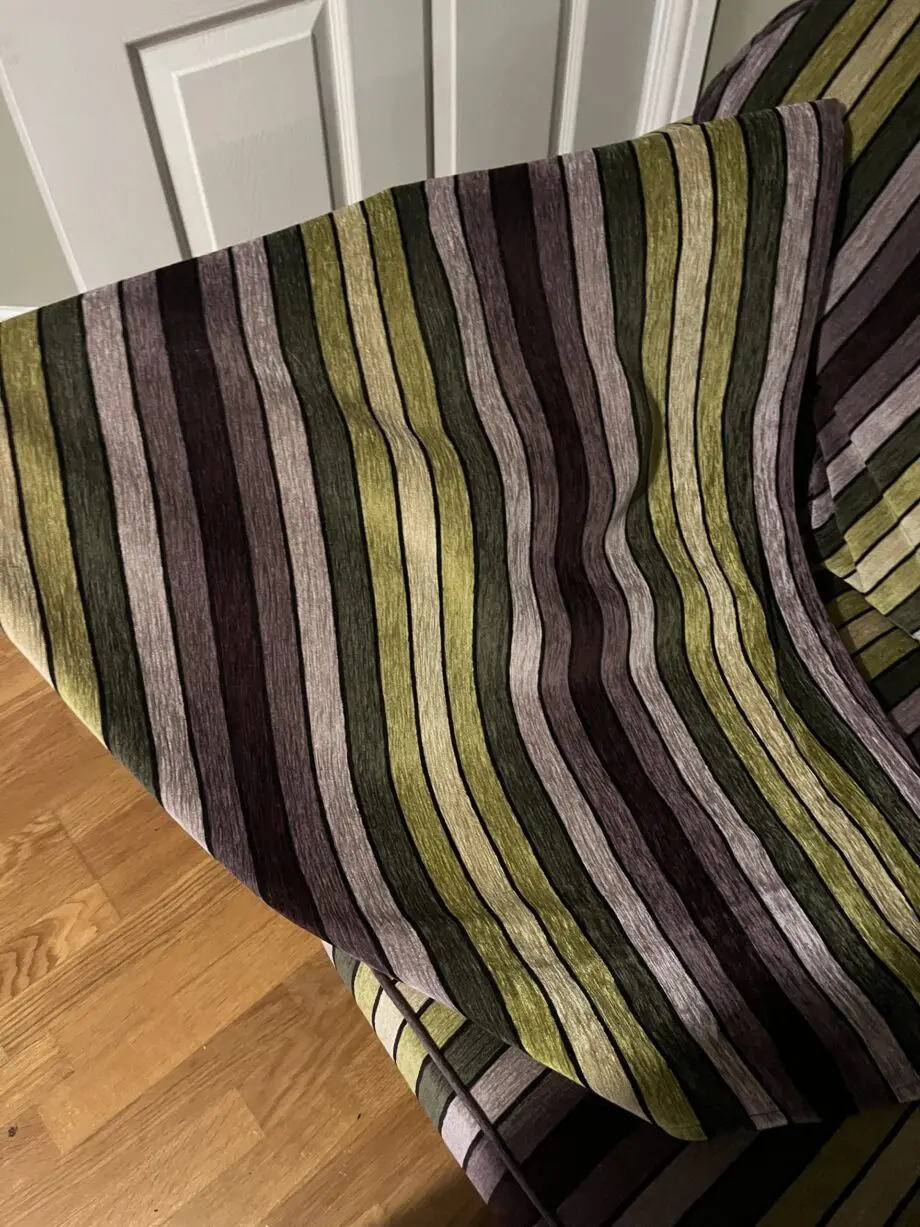 Italian Stripe large 2 seater sofa (purple, green and cream)