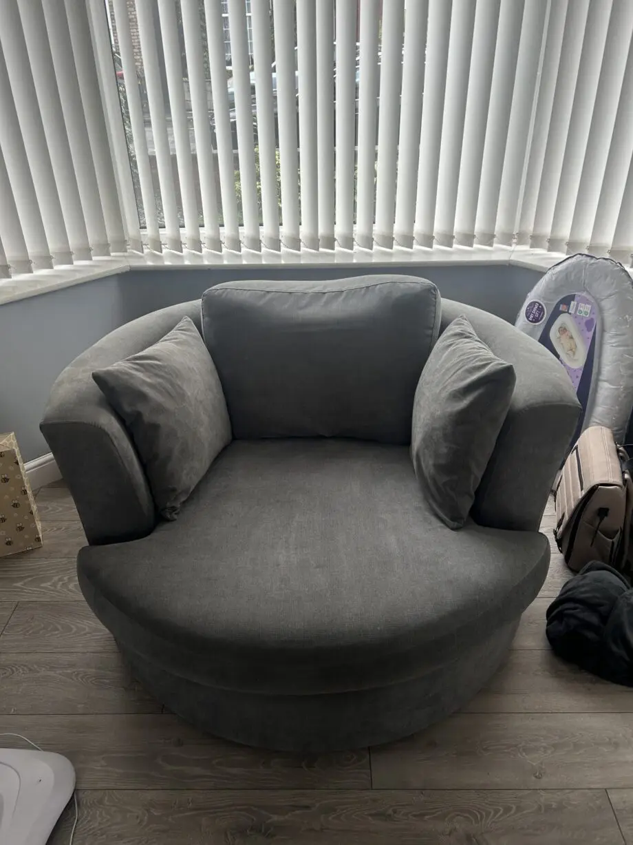 Large Grey Swivel Chair
