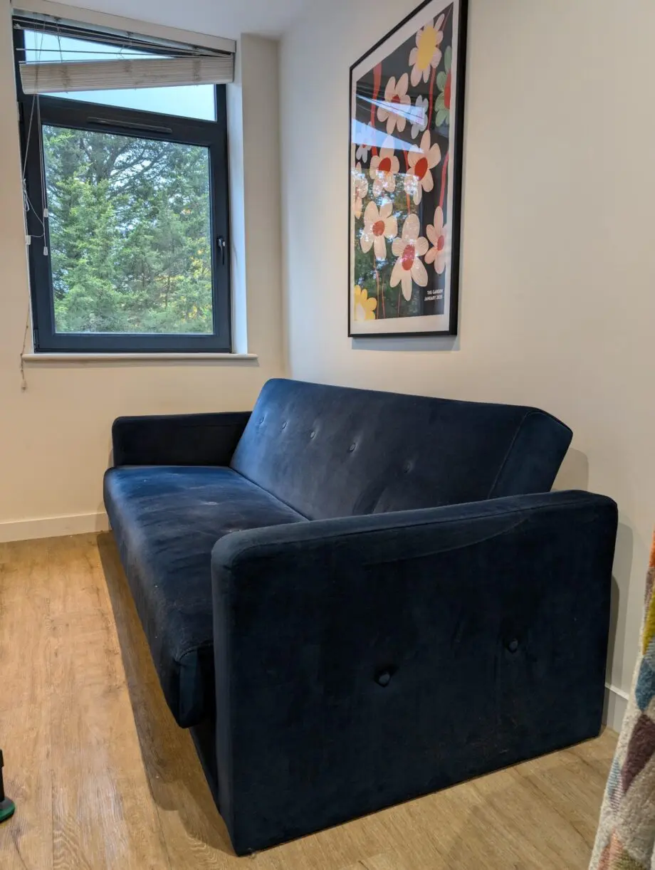 Made Chou Sofa Bed With Storage Velvet Navy