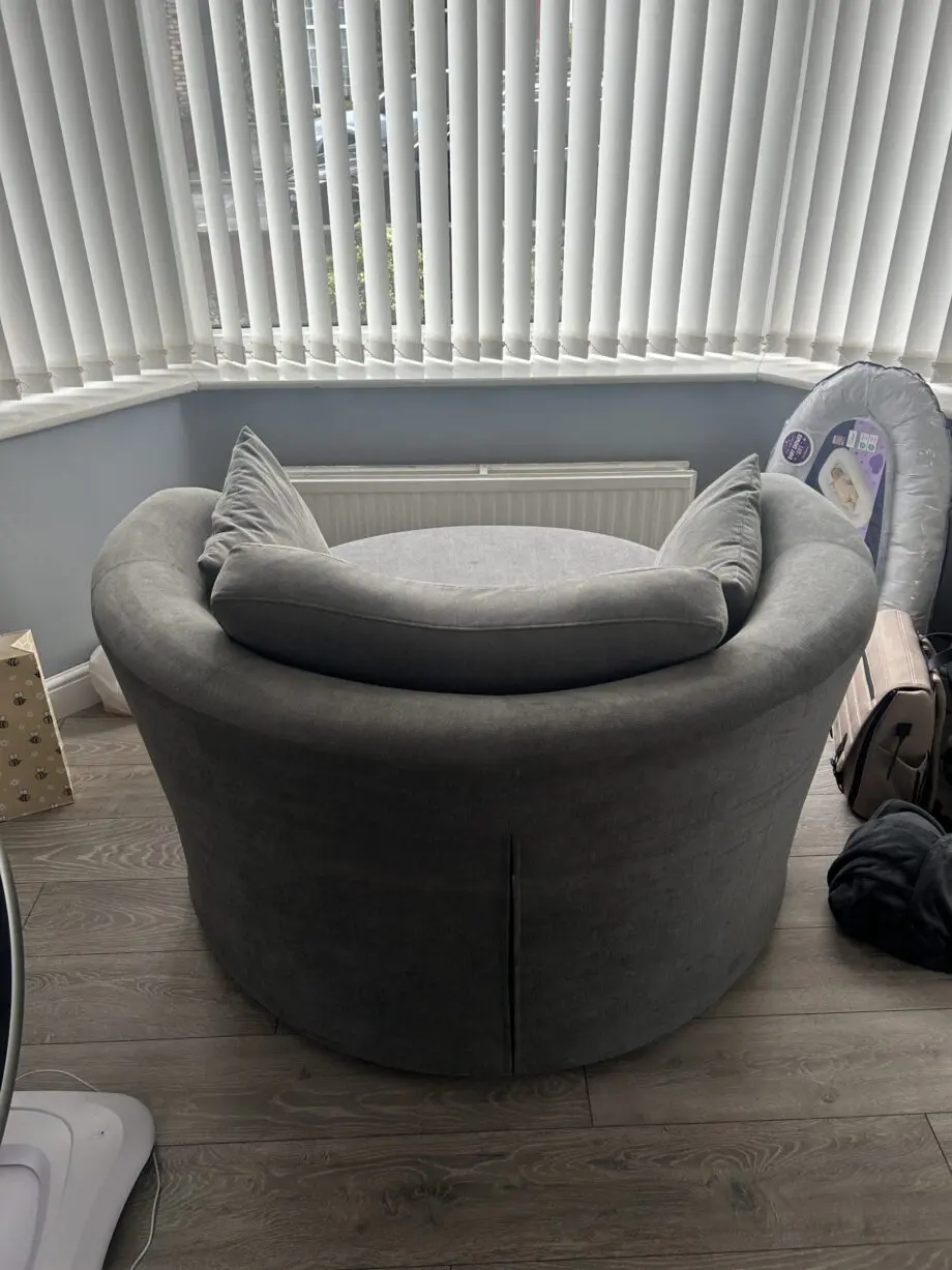 Large Grey Swivel Chair