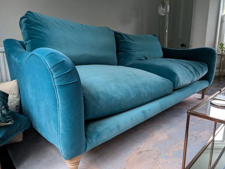 Loaf 3-seater “Bumpster” Sofa in Pacific Clever Velvet.