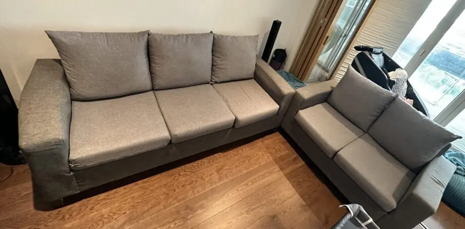 Stylish 3+2 Seater Grey Sofa Set – Like New!