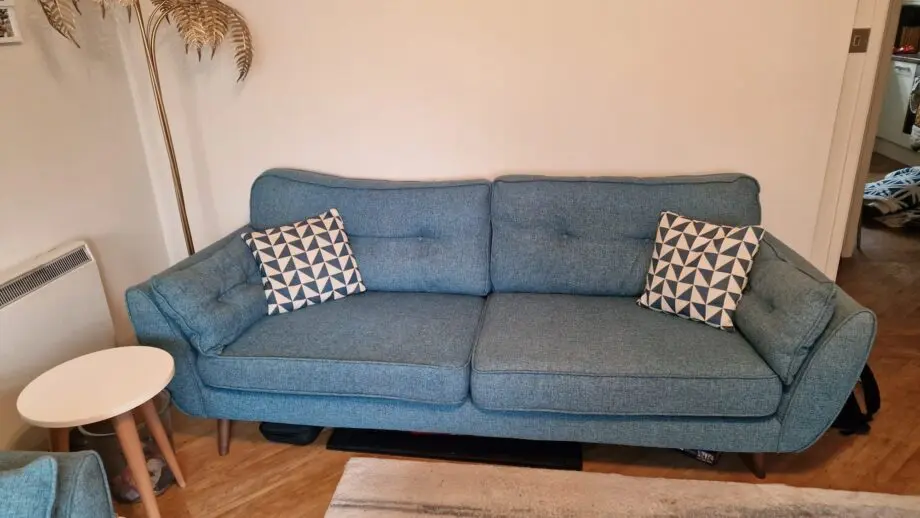 DFS ZINC Teal Sofa -4 seater + footstool