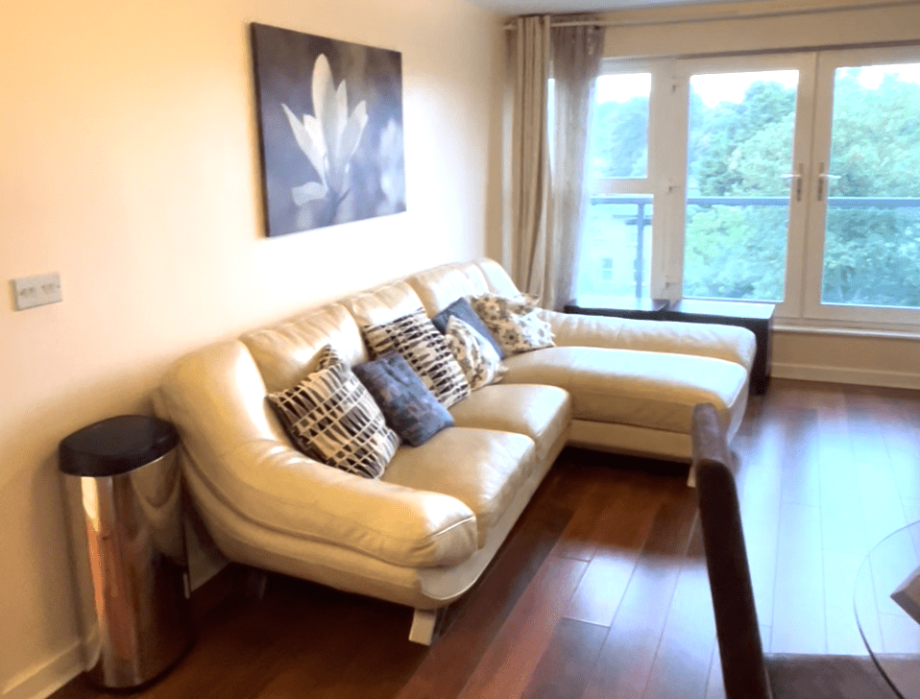 Modern Beige Corner Leather Sofa