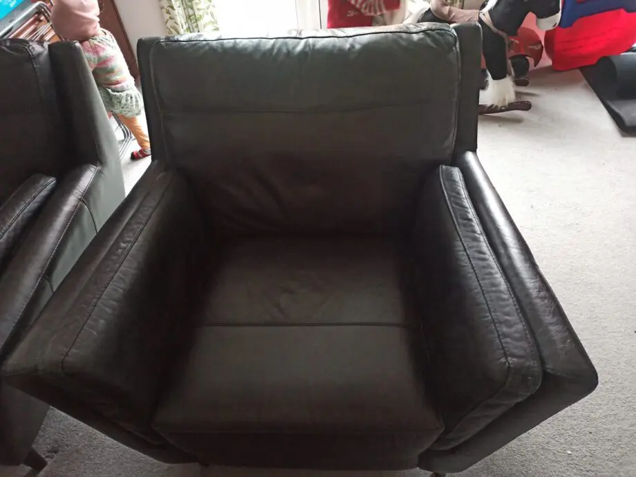 3+1+1 Black Leather Sofa set