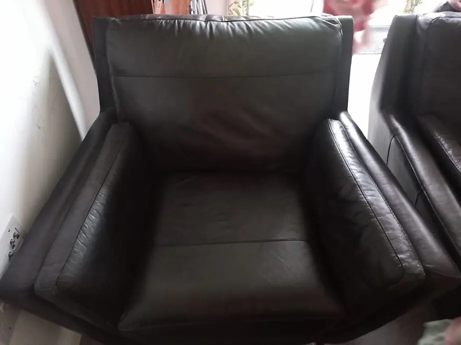 3+1+1 Black Leather Sofa set