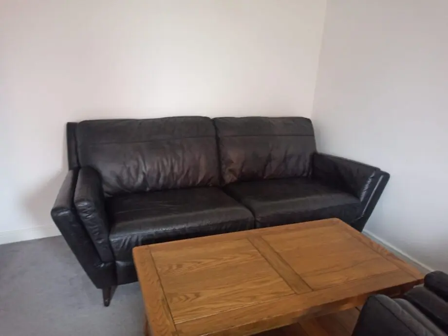 3+1+1 Black Leather Sofa set