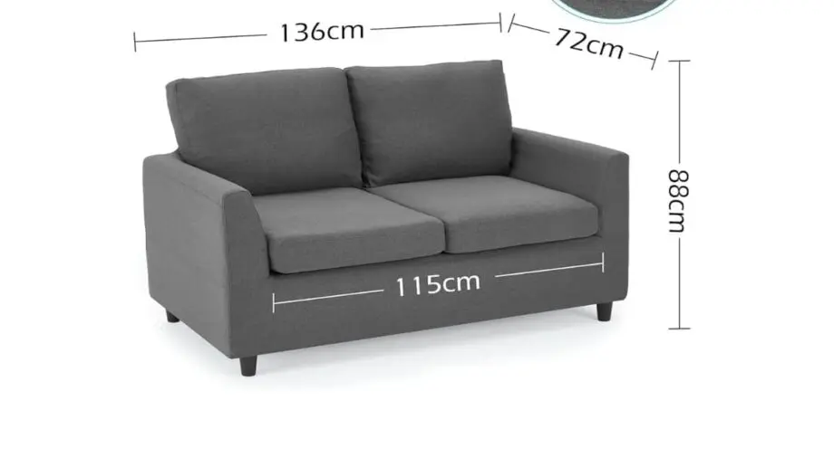 2 seater sofa grey