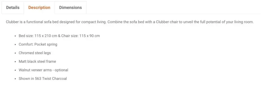Innovation Living Clubber Sofa Bed 3 seater Chrome, Grey with Walnut veneer arms