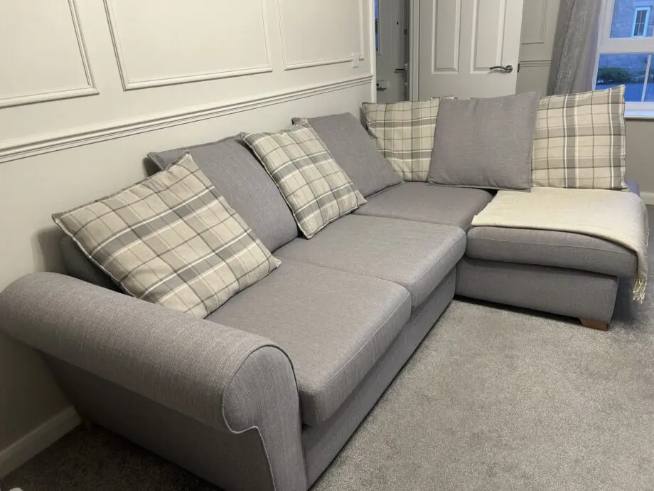 Grey Left Corner Sofa & Swivel Chair (Owen DFS)