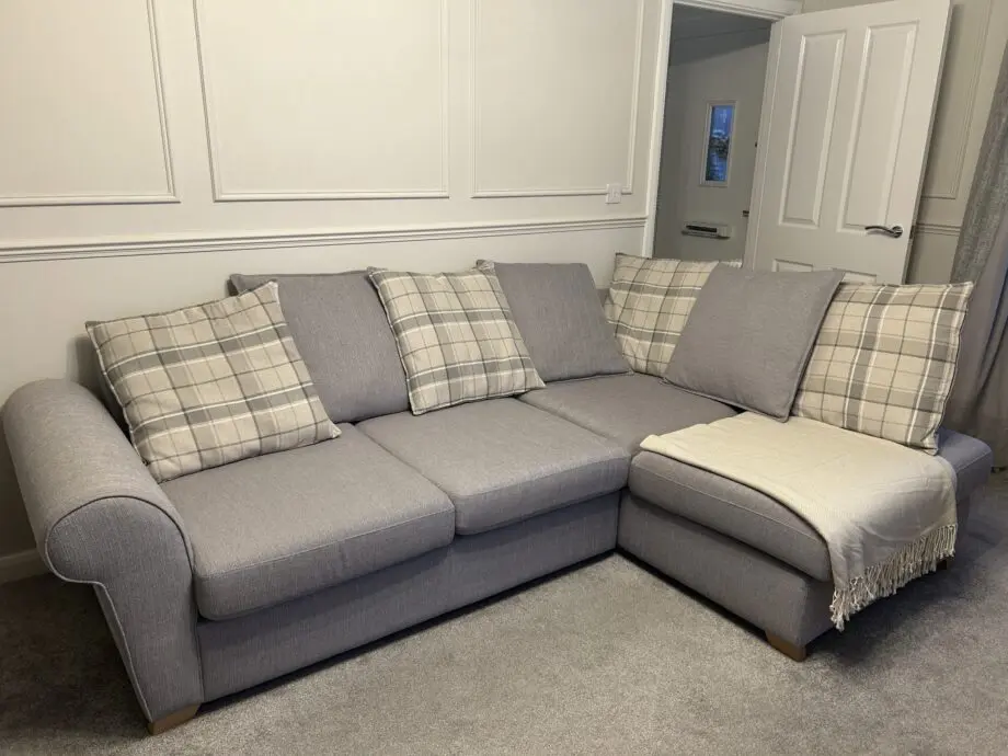 Grey Left Corner Sofa & Swivel Chair (Owen DFS)