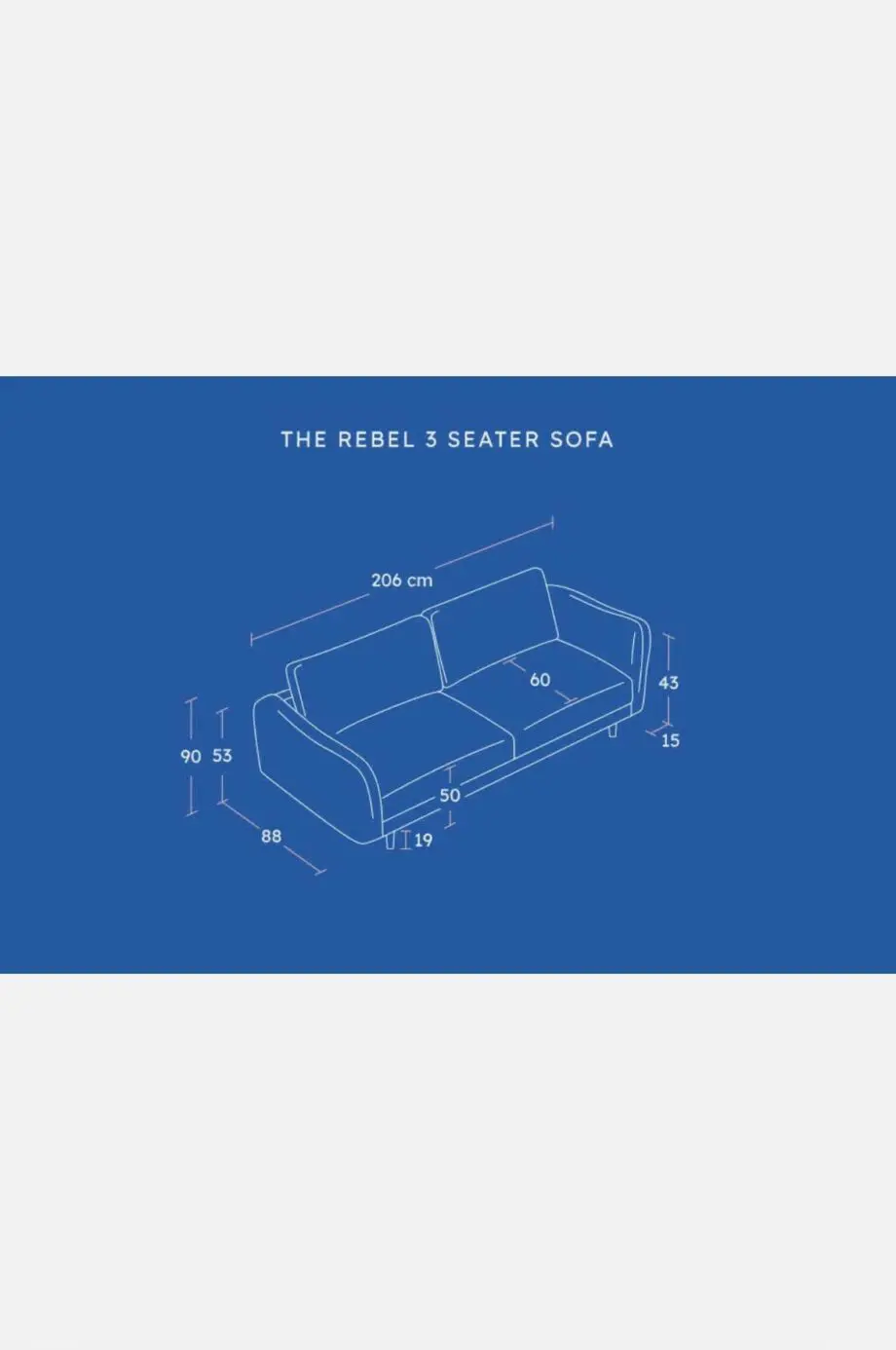 Snug Sofa - The Rebel 3 Seater Sofa - Shade Biscuit