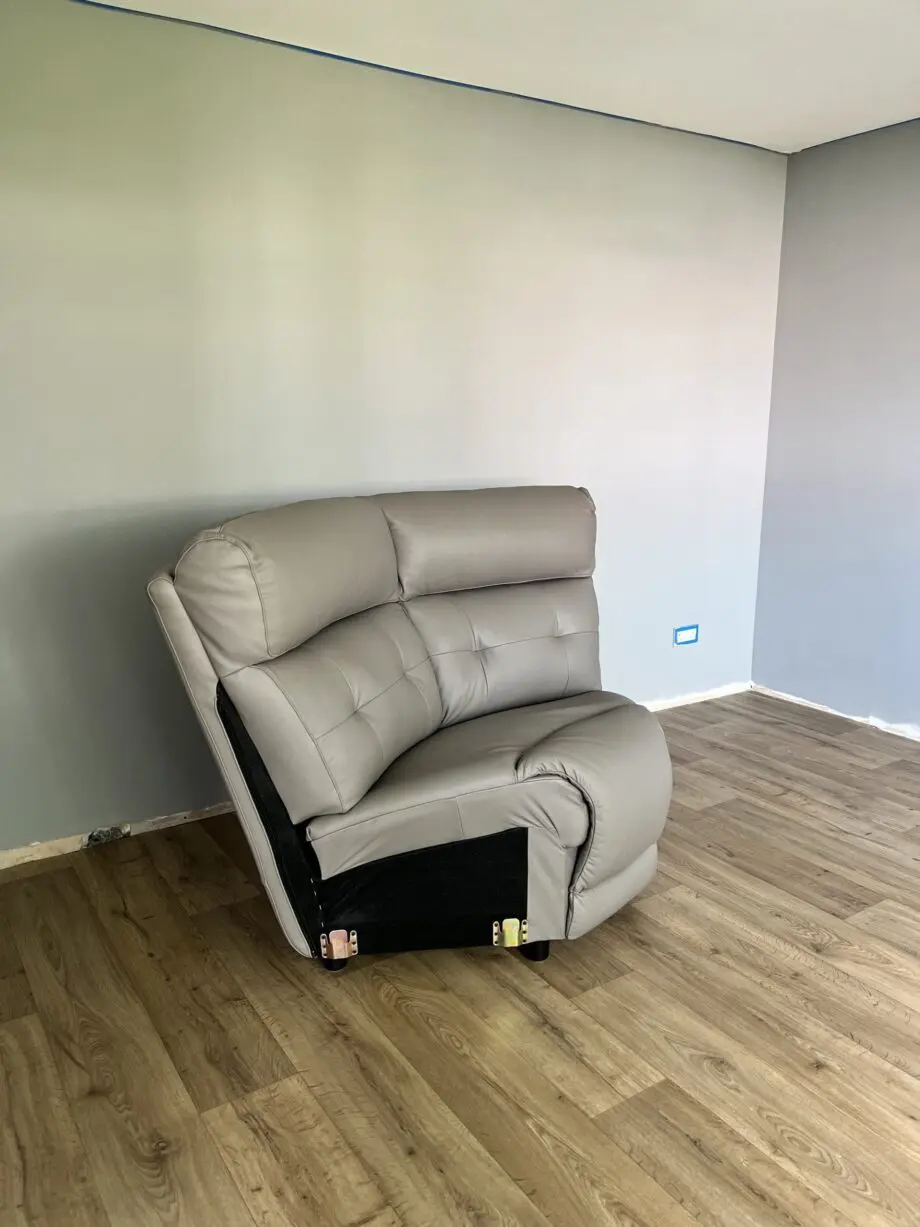 Lay-Z-Boy Corner Leather Sofa - Grey