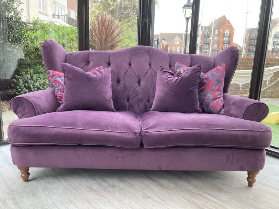 Sofology purple three seater sofa